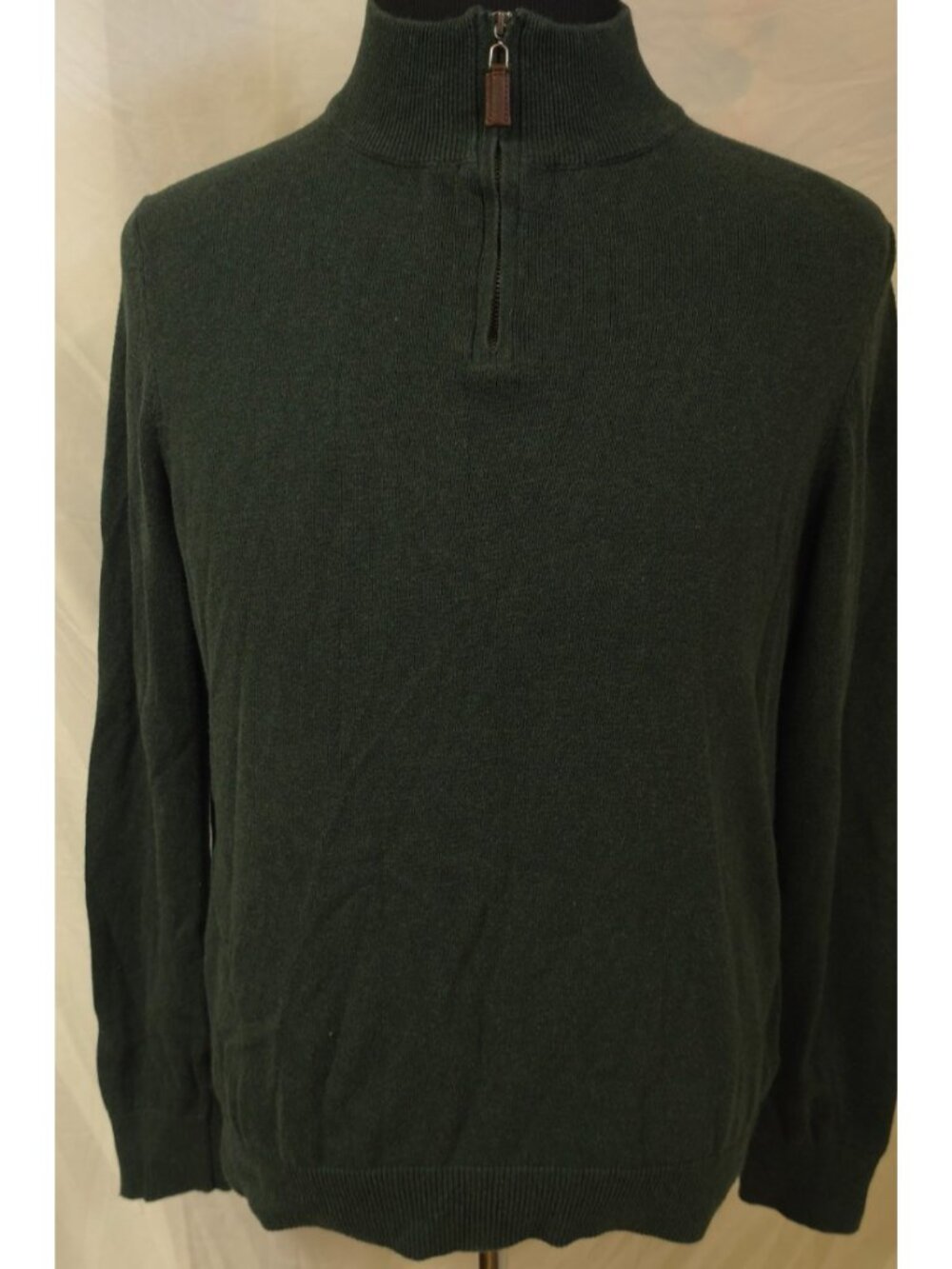 Greyson Quarter Zip Pullover Mens (L) Green Performance Golf Stretch Sweater